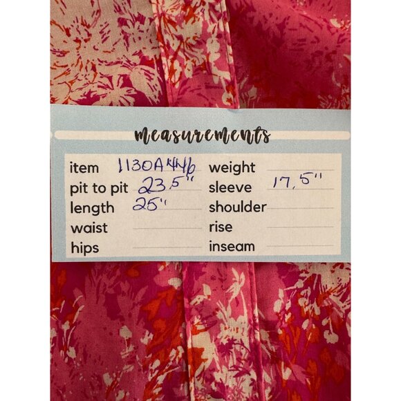 2/$30 Coldwater Creek XL 16 Floral Button-Up Blouse Pink & Orange - Picture 11 of 15